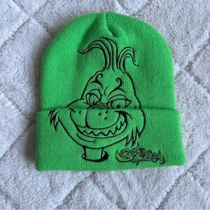 Dr Seuss | "How The Grinch Stole Christmas" Green Foldover Beanie Hat | One Size